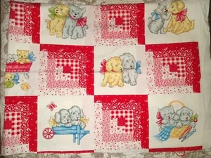 Exclusively Quilters 2007 "Happy Days" Fabric ~ Kitty Cats & Puppy Dogs 32"x44" - Picture 1 of 2