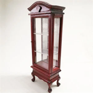 Vetrina in legno mobile miniatura casa delle bambole 1:12 vintage - Foto 1 di 8