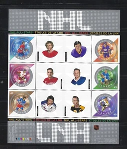 Hoja de recuerdo Canadá 2004 #2017 hockey NHL All Stars MNH - Imagen 1 de 1
