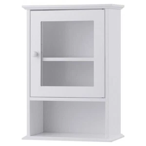 Bathroom Wall Mounted Adjustable Hanging Storage Medicine Cabinet-White - Color: - Picture 1 of 5