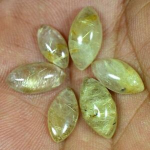 Bulk Lot ! Golden Rutile Quartz Pear Cabochon 100% Natural Gemstnes 28.20Cts.