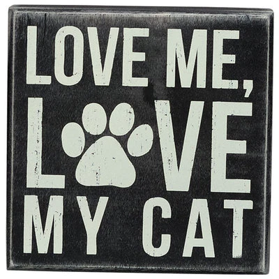 Primitives by Kathy Box Sign - LOVE MY CAT - PK-BX-21116 - Image 1 of 2