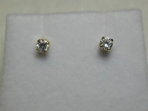 Orecchini a perno diamante tondo giallo 14 kt 0,22 ct tw SI1-H (negozio chiuso)6-MPPS - Foto 1 di 4