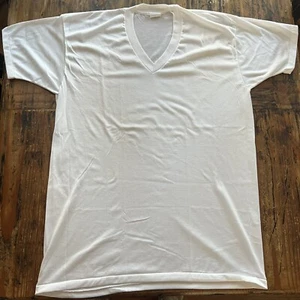 Vintage Sears GOLDEN COMFORT V-Neck Rockabilly T Shirt Undershirt Size 2XL Tall - Picture 1 of 5