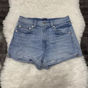 Gap Womens High Rise 4" Denim Shorts Size 26 Y2K 90s Summer Beach Spring - Picture 1 of 6