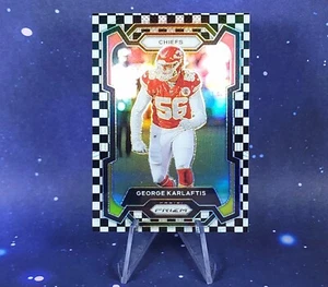 2023 Panini Prizm George Karlaftis Black and White Checkerboard SSP Chiefs - Picture 1 of 13