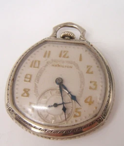 MONTRE DE POCHE HAMILTON 14K GF 912 17 JEWEL FONCTIONNE - Photo 1/14