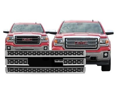 Хромированная накладная решетка совместима с 2014 2015 GMC Sierra 1500 BASE / SLT / SLE - Изображение 1 из 2