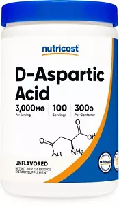 Acido D-aspartico (DAA) di Nutricost 300G (non aromatizzato) - 100 porzioni - Foto 1 di 5