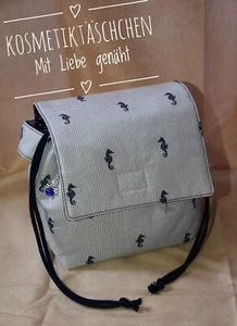 Kosmetiktäschchen, Mäppchen, Schminktäschchen, Make up, Etui, Stoff, Handarbeit - Bild 1 von 8