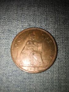 Antique One Old Penny 1966 Old English Currency Nostalgia - Circulated
