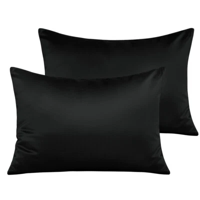 Paquete de 2 fundas de almohada de viaje con cremallera suave de satén sedoso para niños pequeños 13 x 18 pulgadas Foto 1 de 4