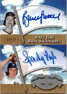 2005 Upper Deck Past Time Pennants BRUCE SUTTER SPARKY LYLE DUAL AUTO /15 - Picture 1 of 2