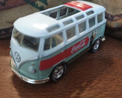 Volkswagen Bus/Transporter/Combi  by Matchbox green/white Coca Cola - Image 1 of 4