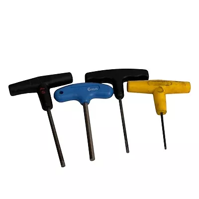 Lot of 4 T-Handle Hex Keys Devliec Microbore 3/16" , Big 6mm , Kennametal 3/32 - Image 1 of 4