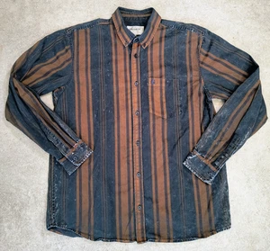 Carhartt Mens Shirt / Overshirt Distressed Thick Cotton Brown Blue Size Large - Picture 1 of 13