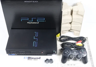 SONY PlayStation2 PS2  SCPH-50000 NB Midnight Black Console Tested NTSC-J JAPAN - Image 1 of 4