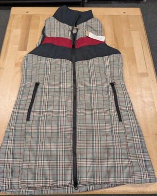 Chaleco Largo Natural Reflections Colorblock Para Mujer Mediano Antracita Rojo Cuadros Foto 1 de 4