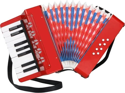 MUGIG Akkordeon Kinder 17 Töne 8 Bässe Akkordeon Einstellbare Fanfänger und Kinder