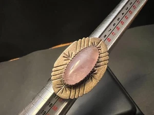 Sterling Silver Rose Quartz Ring Rose Quartz Native American 6.5 - Picture 1 of 10