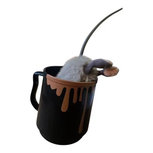 Vintage Dandee Maus Plüsch in Kaffeebecher Neuheit animiert funktioniert - Bild 1 von 9