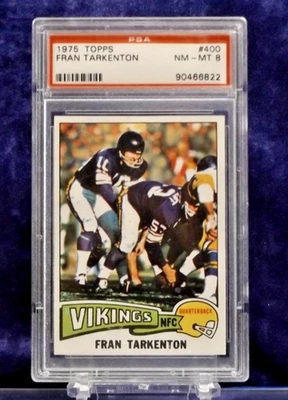 1975 Topps #400 - PSA 8 - Fran Tarkenton - Minnesota Vikings - Image 1 of 2
