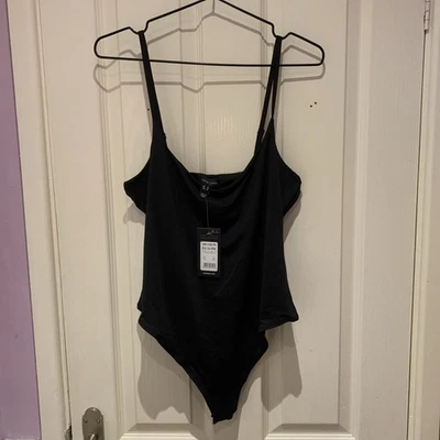 BNWT New Look Black Strappy Body Suit “FJ Slinky Spaghetti “ Black Size 14 Adjus - Image 1 of 4