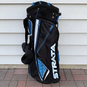 Callaway Strata Stand Carry Golf Bag 7 Way Dividers Black Blue Broken Stand - Picture 1 of 13