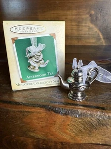 Hallmark Miniature Ornament AFTERNOON TEA - Metal Teapot (2004) #2 in Series - Picture 1 of 5
