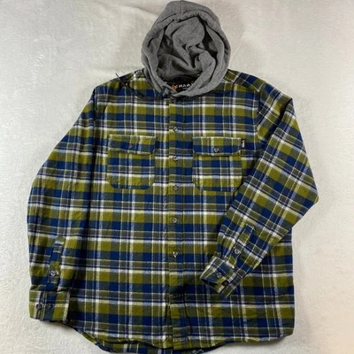 Sudadera con capucha HAWX Work Gear para hombre de franela a cuadros con botones talla S Foto 1 de 4