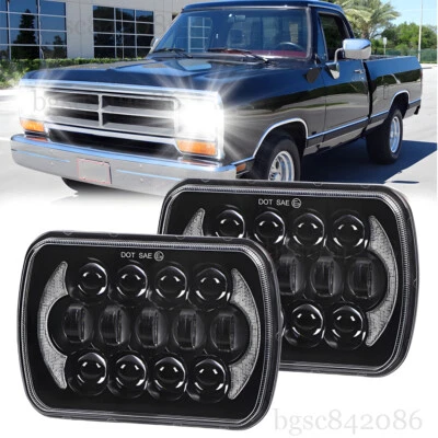 For Dodge D150/250/350 W150/250/350 Ram 50 7X6 5X7" LED Headlight H4 Hi/Lo Bulb - Image 1 of 4