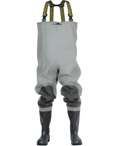 Waterproof Reinforced Knees Chest Waders Fishing Waders with Wellington Boots - Picture 1 of 9