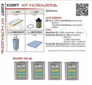 Set Service Fiat Punto Evo 1.3 Mj 62 Kw Von 2010 + 4L Selenia 5W40 - Bild 1 von 3