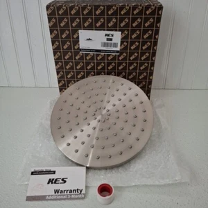 KES Kopfbrause 8 Zoll rund gebürstet schwenkbare Halterung J201-2 Neu - Bild 1 von 5