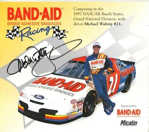 Tarjeta fotográfica 8x9 autógrafo Michael Waltrip 1997 curita serie Busch - Imagen 1 de 1