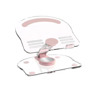 Acrylic Tablet Stand Desktop Foldable Holder 360° Rotation Base Clear Bracket ww - Picture 1 of 6