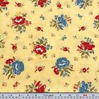 Ann's Arbor By Minick & Simpson Moda Florals On Yellow Cotton Remnant 25" X 43"