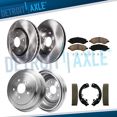 Front Disc Brake Rotors Pads Rear Drums Shoes for Dodge Dakota Mitsubishi Raider - Image 1 of 4