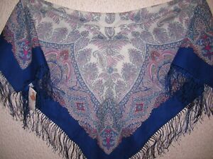 1659-14  Merino wool Pavlovo Posad shawl womens scarf wrap kerchiefs - Souvenir