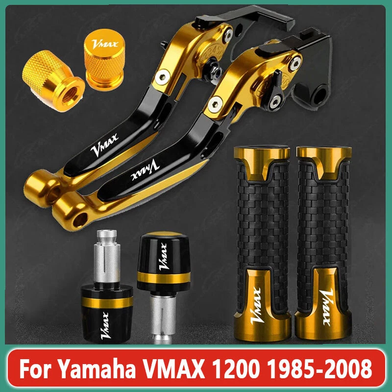 Gold For Yamaha VMAX 1200 1985-2008 CNC Brake Clutch Levers Handle Grips Cap - Изображение 1 из 1