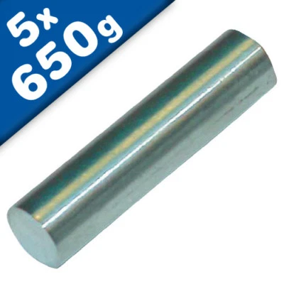 5 x Stabmagnet / Magnetstab Ø 5 x 10 mm SmCo Nickel - hält 650 g - 5 Stück