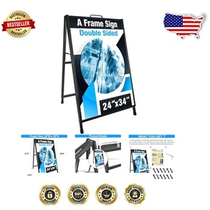 Versatile 24x36 Double-Sided A Frame Sign - Easy Poster Switch and Carry Handle - Picture 1 of 8