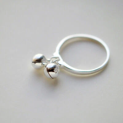 Lovely Bells 925 Sterling Silver Thin Band Knuckle Pinkie Midi Ring A3085 - Image 1 of 4