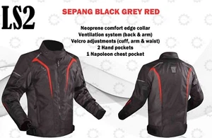 LS2 SEPANG RIDING JACKET "BLACK GREY RED AND YELLOW" - Picture 1 of 24