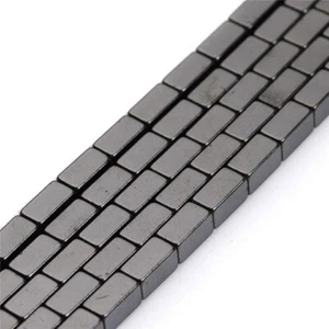 90 Hematite Perlen 4x2mm Rechteck Schwarz Schmuckstein für Armband Halskette M11 - Bild 1 von 7