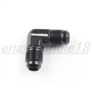 Black Aluminum 90 Degree -6AN To 6AN Male Flare Union Fuel Fitting Adapter US - Picture 1 of 9