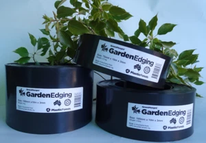 Plastic Garden Edging - Aust Made - 150mm x 20m x 3mm - Black - Recycled plastic - Picture 1 of 8