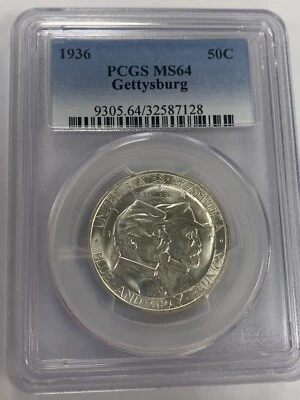1936 Gettysburg Commemorative Half Dollar ~ PCGS MS64 ~ 50C - Image 1 of 4