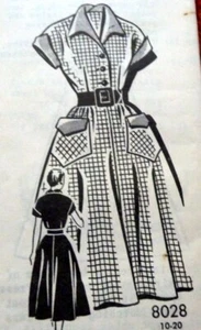 *BELLISSIMO ABITO VINTAGE ANNI '50 motivo da cucito 12/30 - Foto 1 di 1
