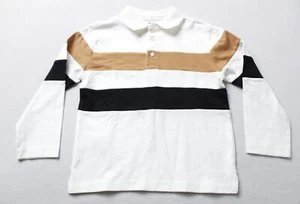 Mayoral Boy's 100% Cotton Striped Long Sleeve Polo Shirt BL1 Cream Size 5 NWT - Picture 1 of 3